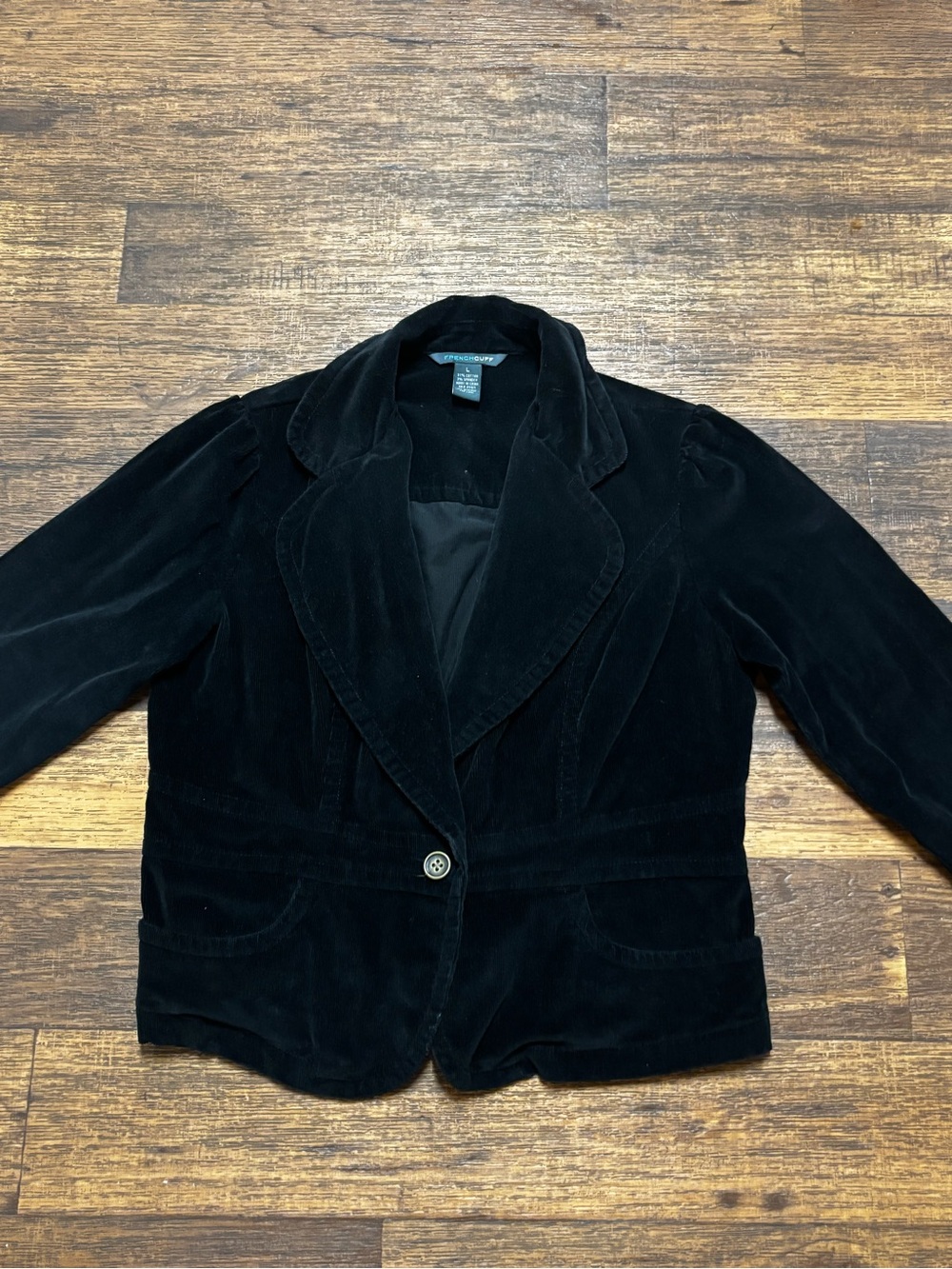 French Cuff Black Velvet Corduroy Blazer Jacket